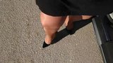 Roadtrip in shiny pantyhose and high heels snapshot 1