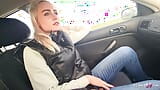 German Blonde Hitchhiker Teen seduce to Fuck in Car by Stranger snapshot 4