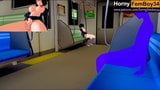 One Punch Man - Horny Fubuki masturbates in the train snapshot 13