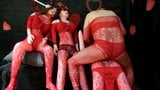 sissy Valentines Day cosplay with 3 blow up doll sisters #3 snapshot 18