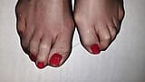 Red toenail cumshot snapshot 6