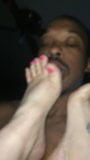 Black lover sucks and licks white milf toes and feet snapshot 2