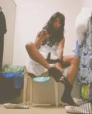 CROSSDRESSER IN DRESSING ROOM CUMMING ON DRESS snapshot 4