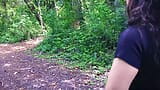 For my pee lovers. Pissing walkingin the forest. Outdoor. snapshot 3