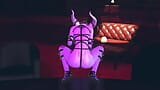 紫色女孩在太空脱衣舞俱乐部的舞台上自慰 - 3D 色情短片 snapshot 9