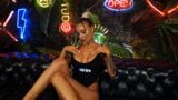 Sexy Monika Fox in schwarzem Body fickt sich in alle Löcher mit riesigen Dildos snapshot 2