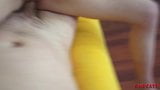 Older boy humps slender chick on yellow sofa on camera snapshot 19