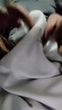 Dick head rub with white satin silky saree of neighbour chachi (57) snapshot 10