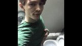 RISKY! JERKING OFF IN PUBLIC TOILET (23cm) Teen Boy Cute snapshot 2