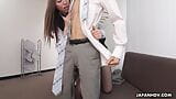 Japanese office babe Luke Ichinose smokes her colleague's dick in the office uncensored. snapshot 9