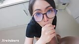 Aziatische met bril gecreampied door de man van haar vriend - Xrstranders snapshot 9