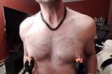 Gay daddy muscle pig Clamping nips and flexing snapshot 5