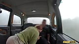 Fake Taxi Redhead MILF in sexy nylons rides a big fat dick in a taxi snapshot 8