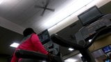 Fat ass Ebony on Treadmill part1 snapshot 6