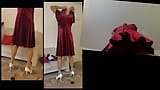 Julian069 Velvet Dress in red snapshot 7