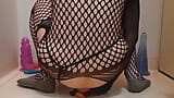 Sissy-Kuroko 網タイツ Huge Dildo snapshot 3