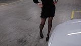 Sissy slut walking in parking garage snapshot 2