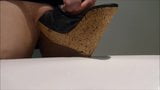 Horny cum in black cork wedge snapshot 2