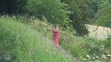 Brooke - Public play and pee in her pink dress  snapshot 1