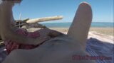 Risky Handjob on the Canary Beach Almost caught - MissCreamy snapshot 13