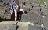 Busty Mature has power piss at the Beach snapshot 1