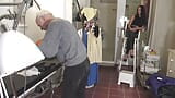 old cuckold slave have to serve domina and lover for cleaning studio snapshot 3