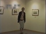 Mature woman exposing nude at museum M snapshot 6