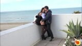 Bombass skinny brunette fucked hard at the beach snapshot 10