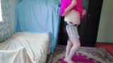 Pink Shirt Black Mini Skirt White Legs Sissy Crossdresser Shemale Big Butt Girl Gay Lady Boy Lesbian snapshot 8