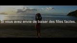 Jolie asiat baisee au crepuscule sur la plage snapshot 1