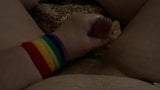 Playin with my penis and balls in a pride wristband snapshot 3