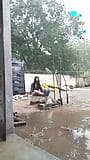 Cute desi college girl playing hard in rain boobies shake snapshot 10