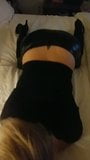 Blonde Leder-Leggings, Schlampe, Fan gibt mir Blowjob snapshot 1