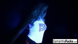 Samantha gets off in this super hot black light solo snapshot 16