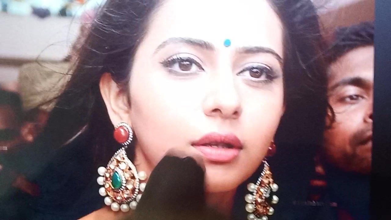 First Cum Tribute on Rakul Preet Singh with Moaning Gay Porn  