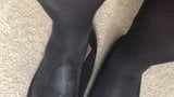 Cum on black pantyhose and ballet-flats snapshot 9