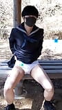 Outdoors in a sailor suit and white briefs snapshot 1