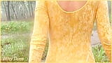 Wifey gets caught in the rain braless in a see through shirt snapshot 2