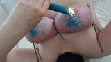 Torture of my breasts with hot wax snapshot 2