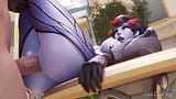 Widowmaker extendiendo sus piernas sobre una mesa y follada snapshot 7