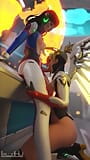 Mercy zuigt Futa D.va's schattige pik snapshot 4