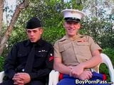 Marine officer fucks cute private in nature snapshot 3