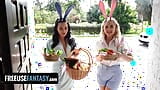 Easter Bunnies Blake Blossom, Sandy Love Get Fucked While Prepping For The Holiday - FreeUse Fantasy snapshot 2