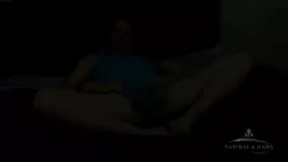 Very Hairy Laufy Strips and Masturbates on Purple Bed: Striptease ...