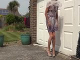 Crossdresser Likes Flashing Her Knickers On A Windy Day snapshot 8