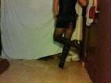satin miniskirt and high heels boots snapshot 4