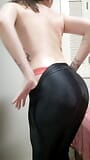 showing my big ass while changing out of gym leggings snapshot 5