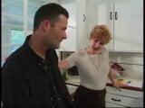 Younger guy gets blown by 70 year old redhead in kitchen snapshot 3