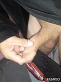 Playing with my cok watching precum flow out of my cock snapshot 2