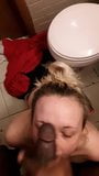 White slut getting facial from BBC in bathroom snapshot 10